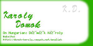 karoly domok business card